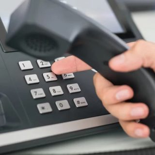 Background image of user dialing on phone