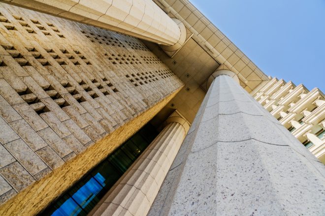 Grey marble column details