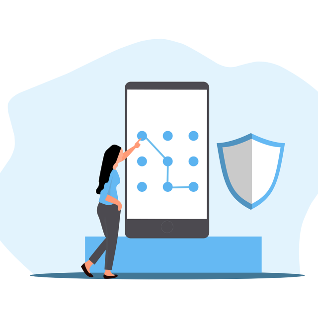 cartoon image showing a phone with login code