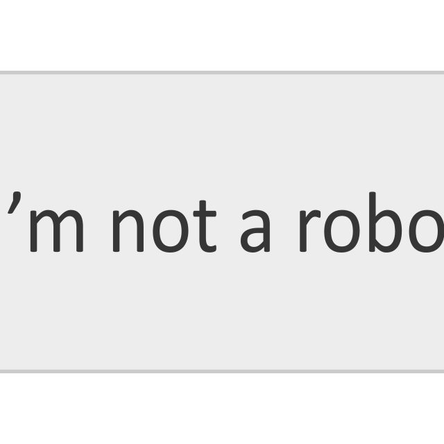 CAPTCHA box with 'I'm not a robot' in a box